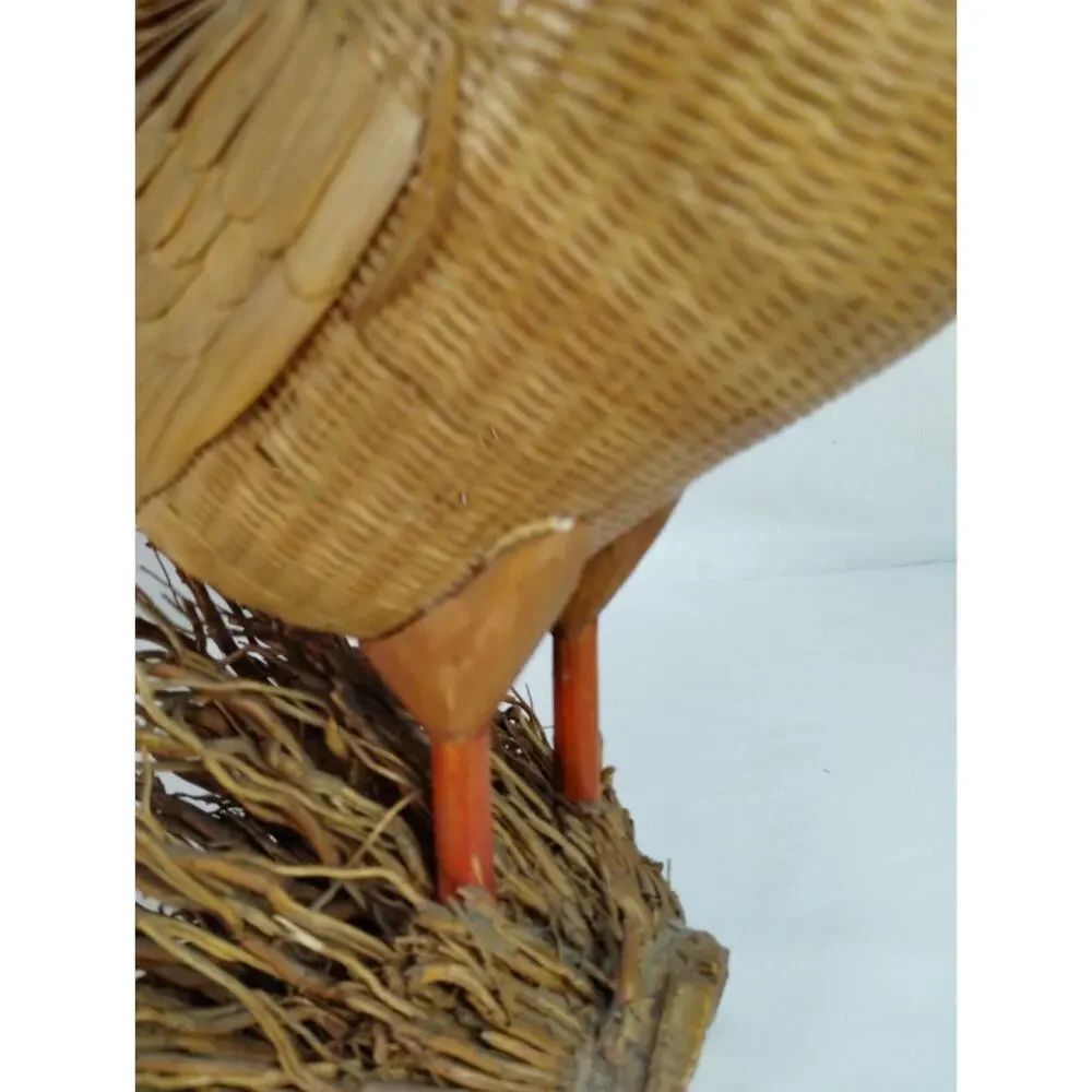 Wicker Rattan Rooster Farmhouse Country Decor Basket - PRISTINE - 17.5 in tall